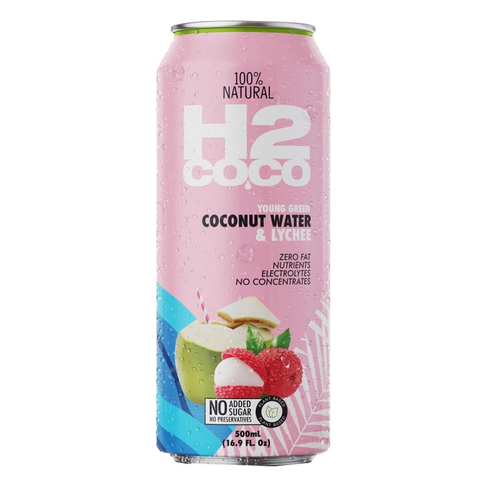 12PK H2 Coco 500ml Pure Natural Coconut Water w/ Lychee Fruit Drink