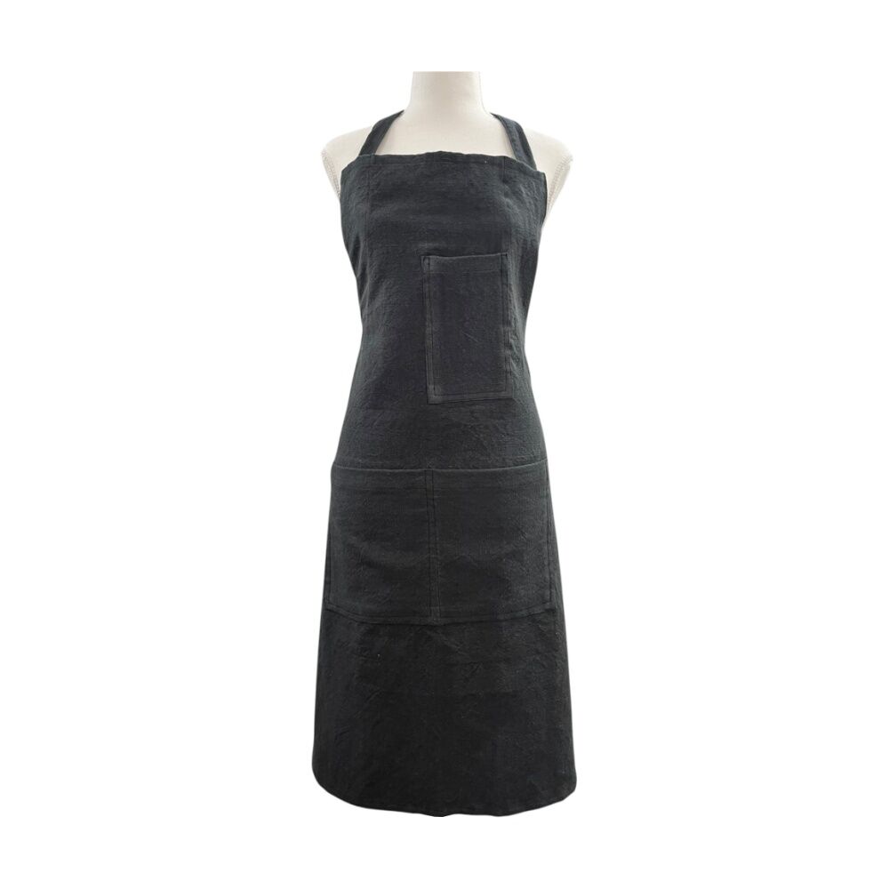 J.Elliot Home Jules Cotton Linen Kitchen Apron 83x68x0.3cm Charcoal