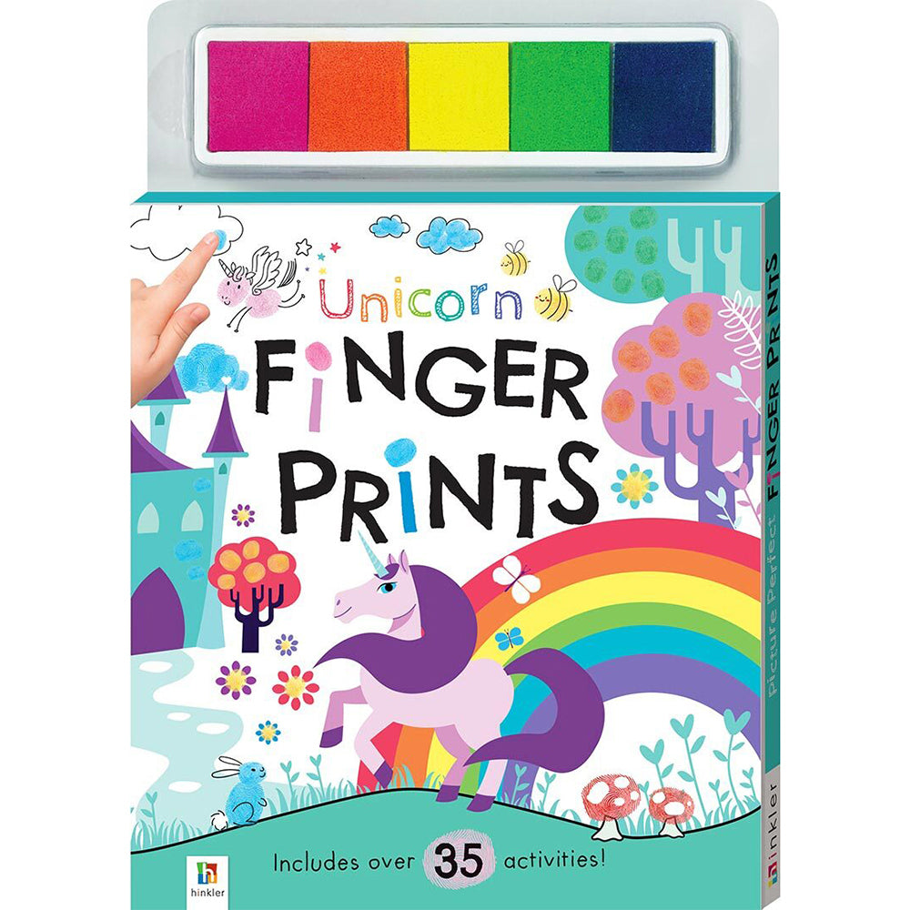 3x Kaleidoscope Unicorn Finger Prints Kids Finger Painting Book 3y+