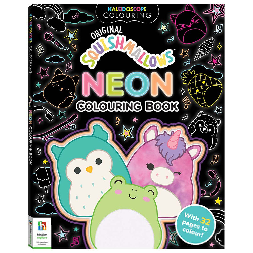 3x Kaleidoscope Squishmallows Neon Colouring Book 8y+