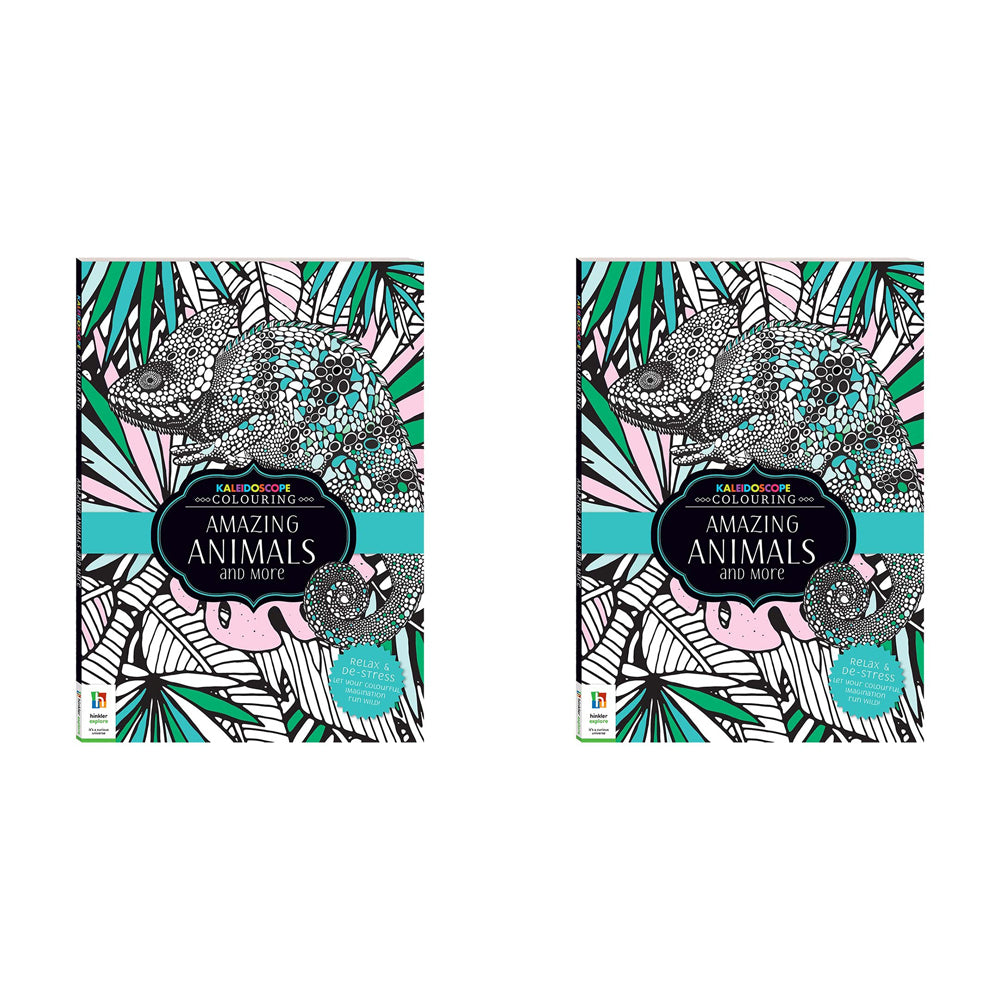 2x Kaleidoscope Colouring: Amazing Animals and More Book