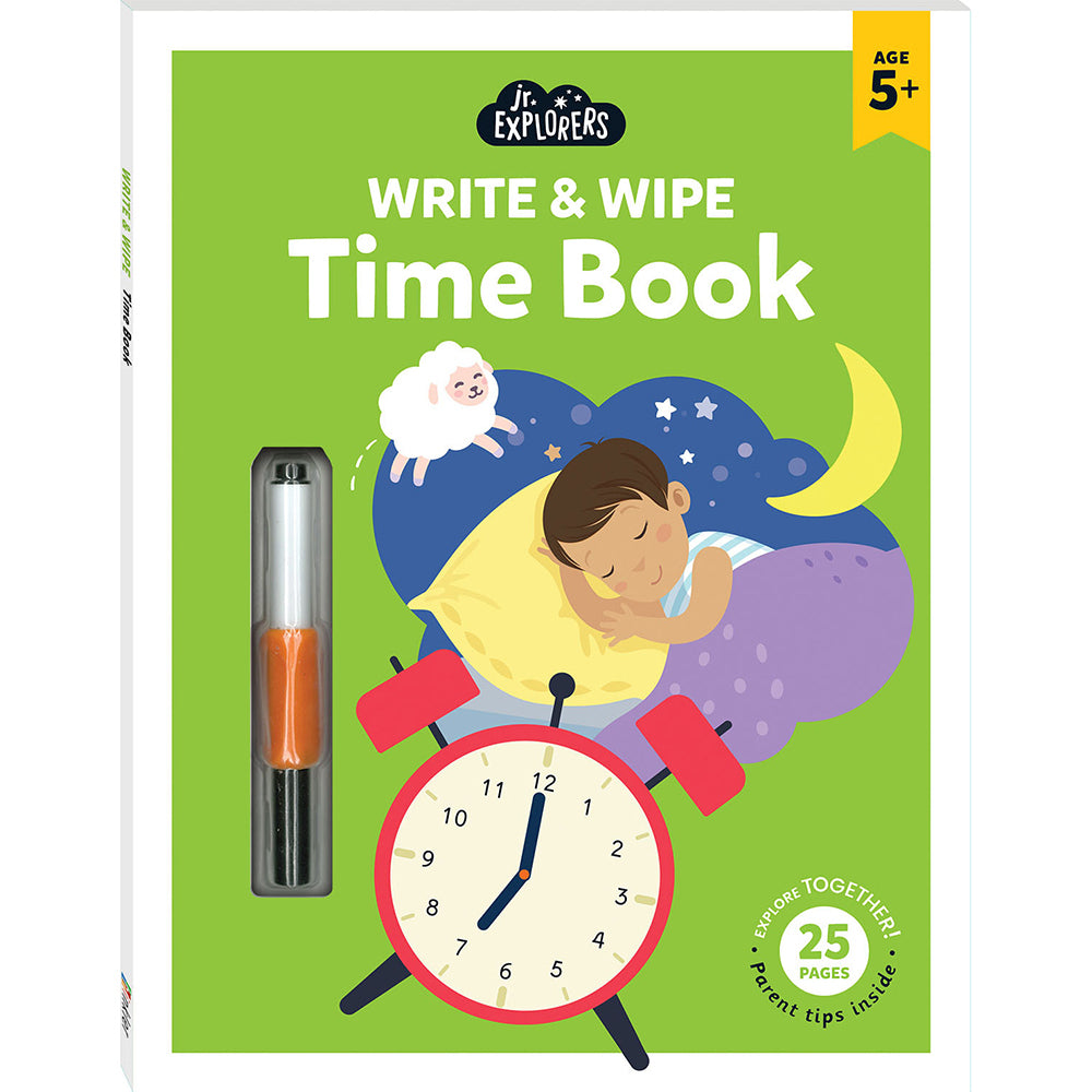 4x Junior Explorers: Write and Wipe Time Book Childrens Book 4y+