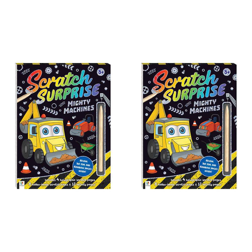 2x Kaleidoscope Scratch Surprise Mighty Machines Activity Book 3y+