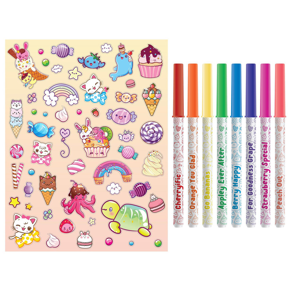 2PK Kaleidoscope Kids Colouring Kit Sugar Rush w/Markers/Stickers