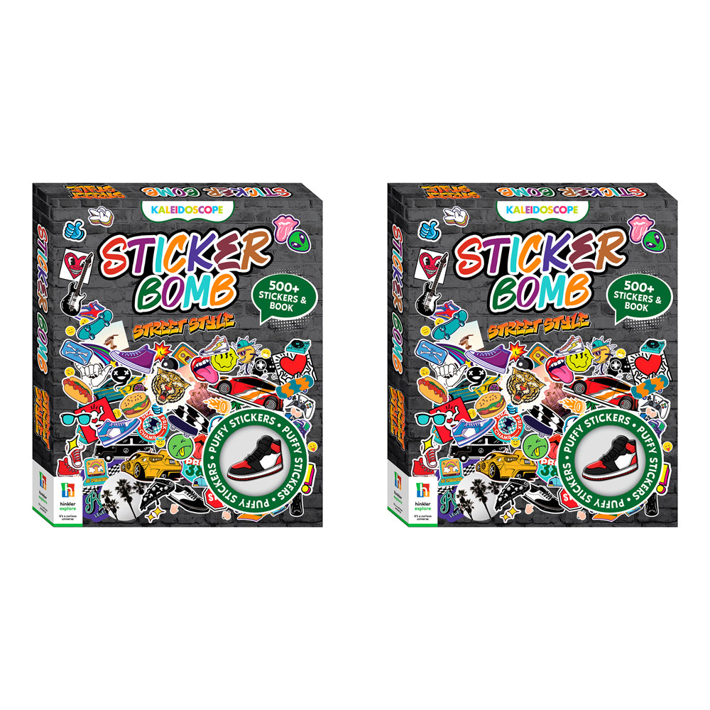 2x Kaleidoscope Sticker Bomb Street Style Kids Activity Book 8y+