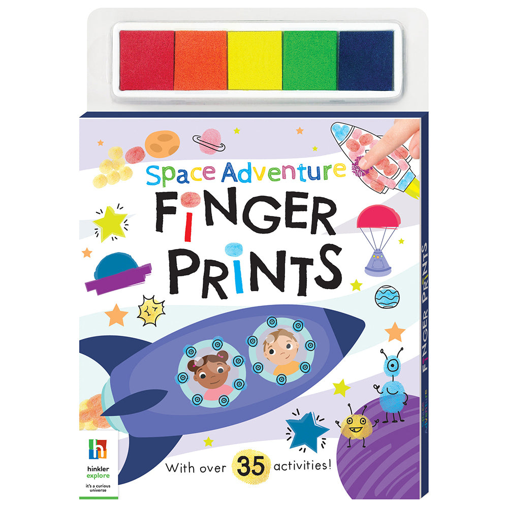 3x Kaleidoscope Space Adventure Finger Prints Kids Finger Painting Book 3y+