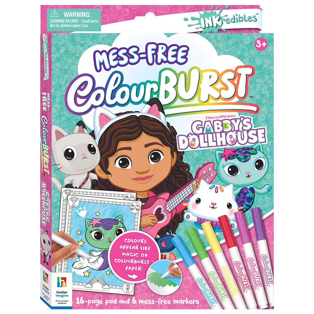 2x Inkredibles Colour Burst Gabby's Dollhouse Colouring Activity Kit 8y+