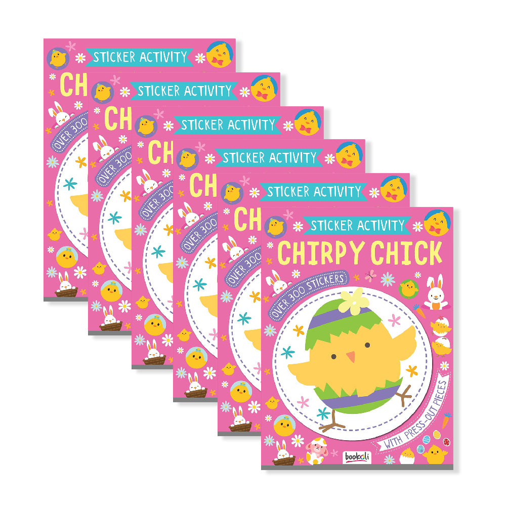 6x Bookoli Easter Sticker & Activity Chirpy Chick Kids Activity Book