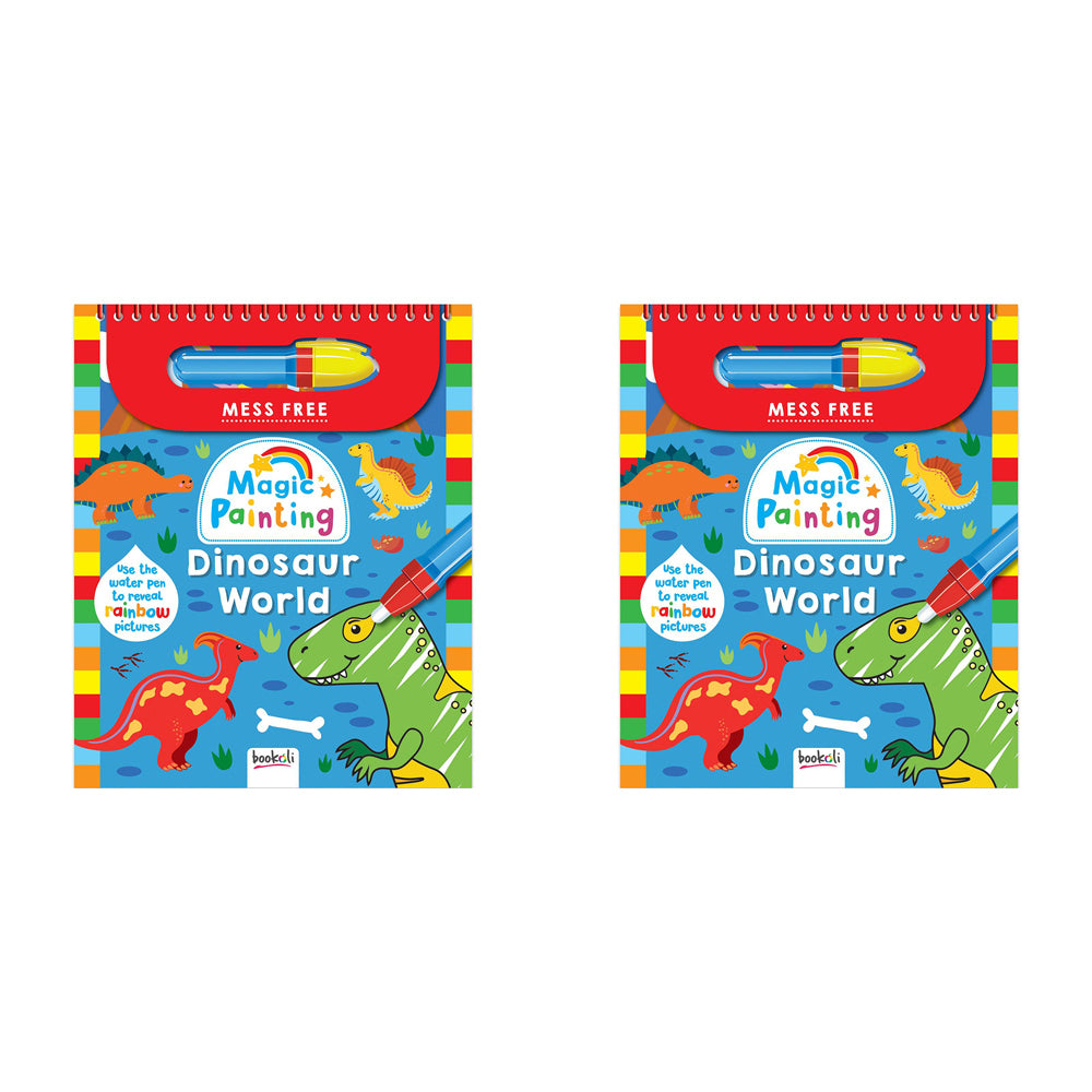2x Bookoli Magic Painting: Dinosaur World Paint Art Book