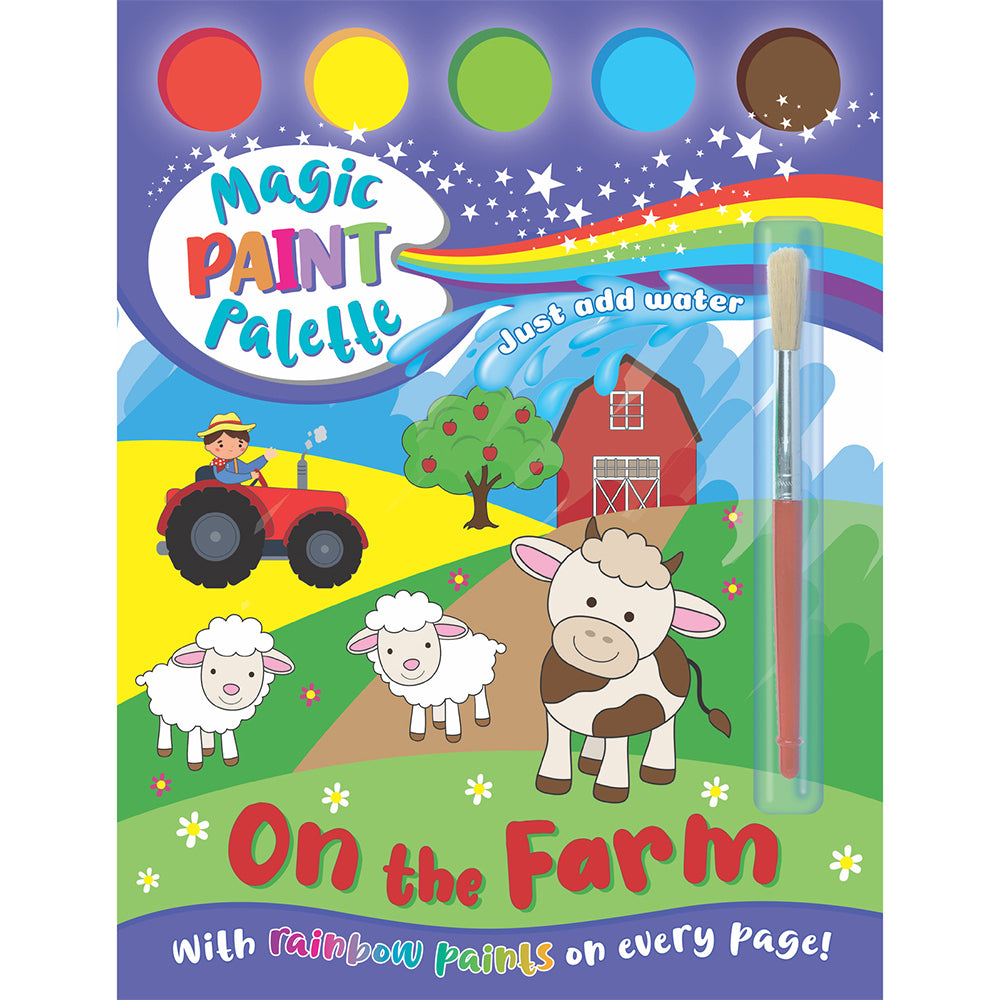 6x Bookoli Magic Paint Palette: On the Farm Paint Art Book