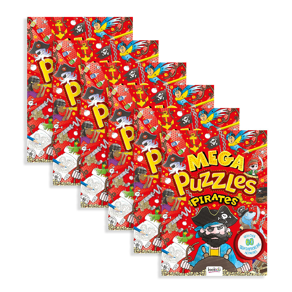 6x Bookoli Mega Puzzles: Pirates Childrens Puzzle Book 3y+