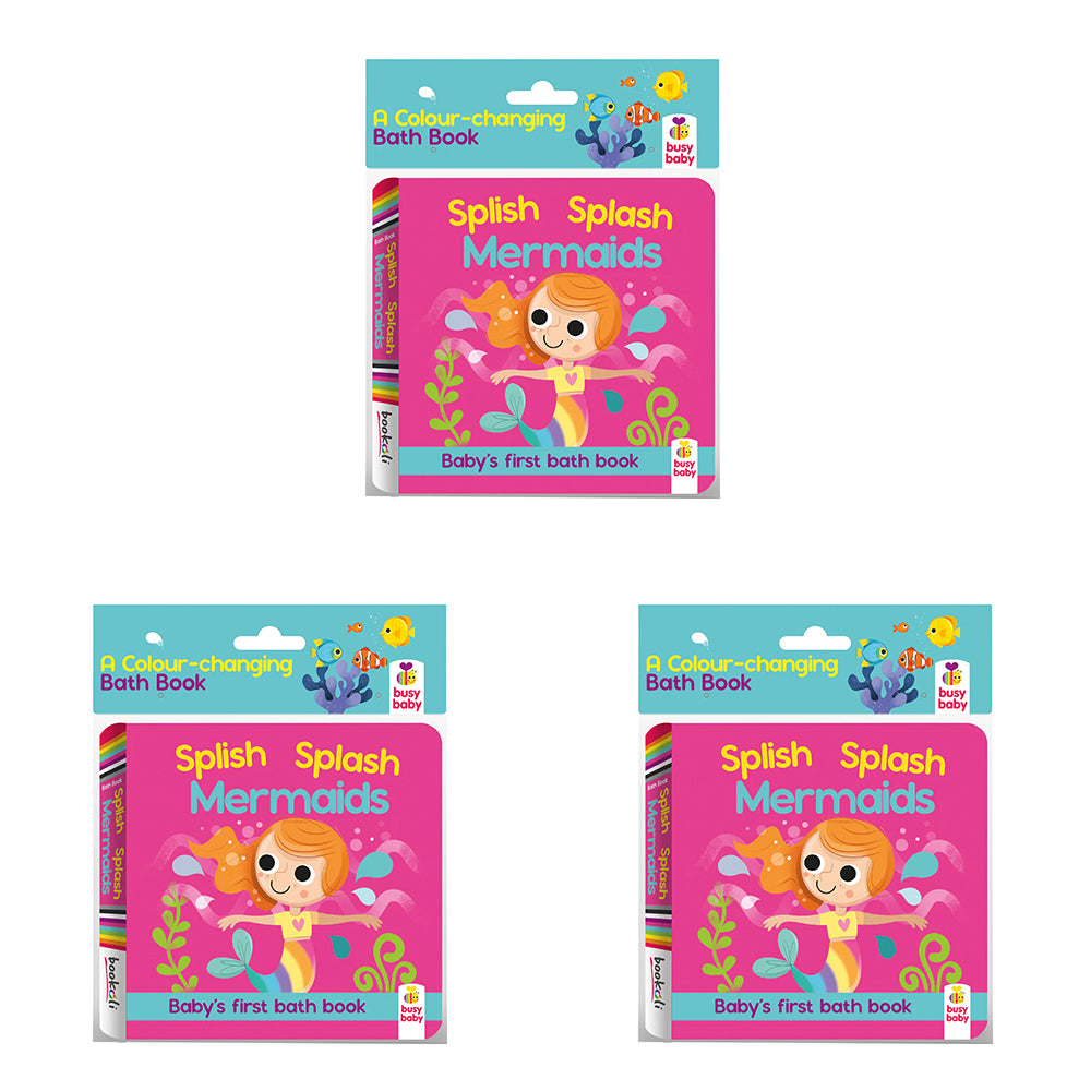 3PK Bookoli Bath Book Colour Magic Mermaids Kids Activity