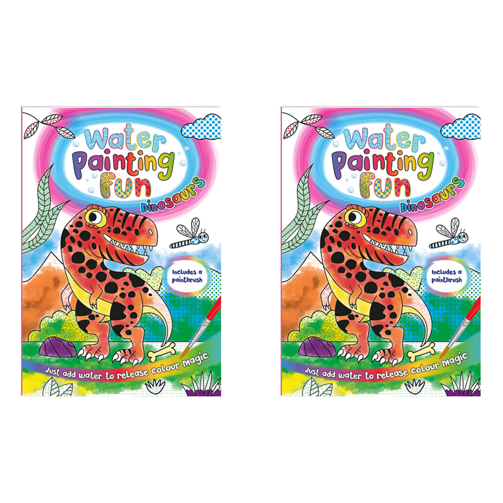 2x Bookoli Water Painting Fun Dinosaurs Childrens Activity Book