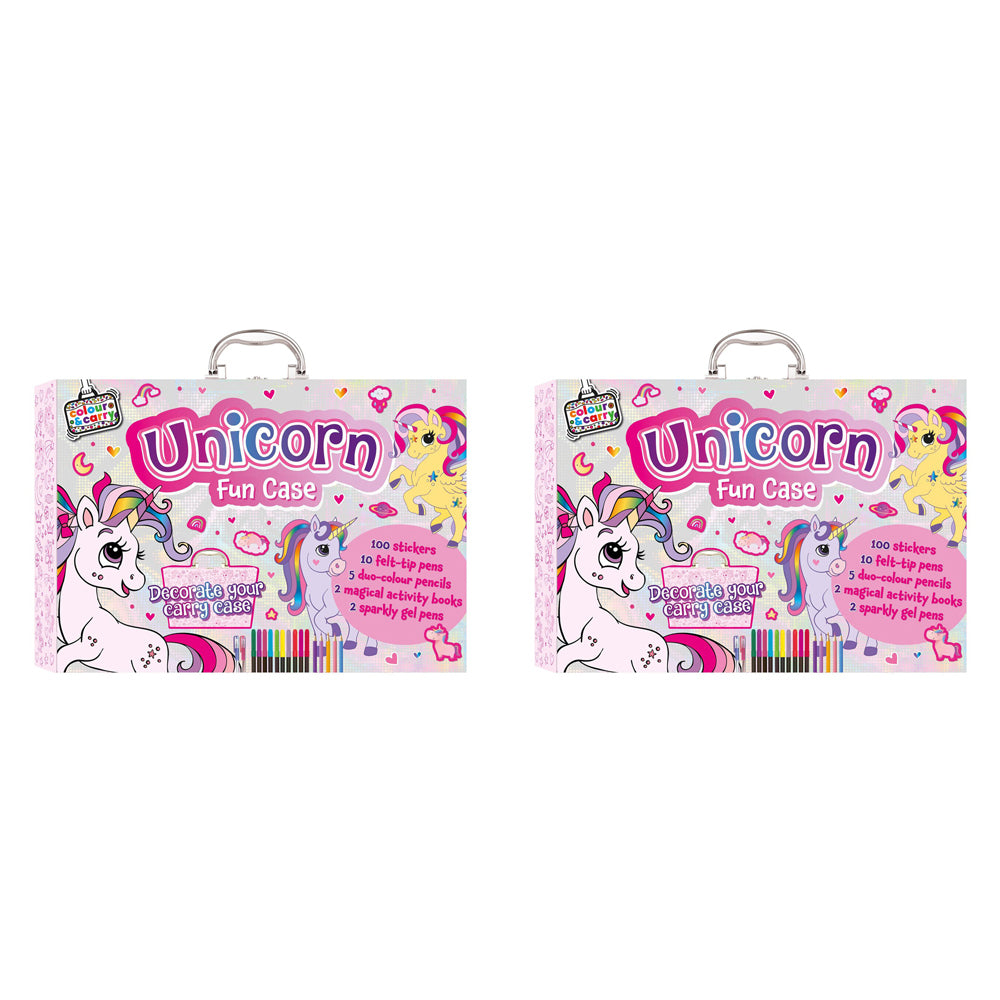 2PK Bookoli Colour and Carry Activity Kit Kids Unicorn Activity Case