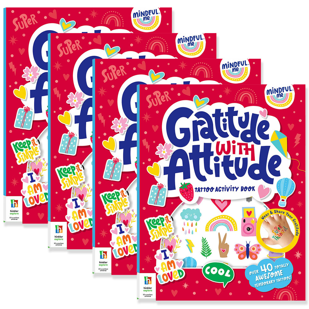 4x Elevate Mindful Me Gratitude with Attitude Tattoo Activity Book 6y+