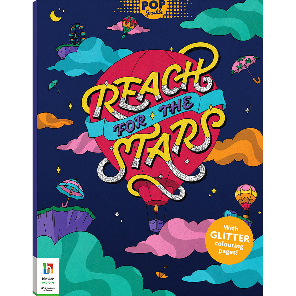 4x Kaleidoscope Pop Sparkle: Reach for the Stars Kids Colouring Book 8y+