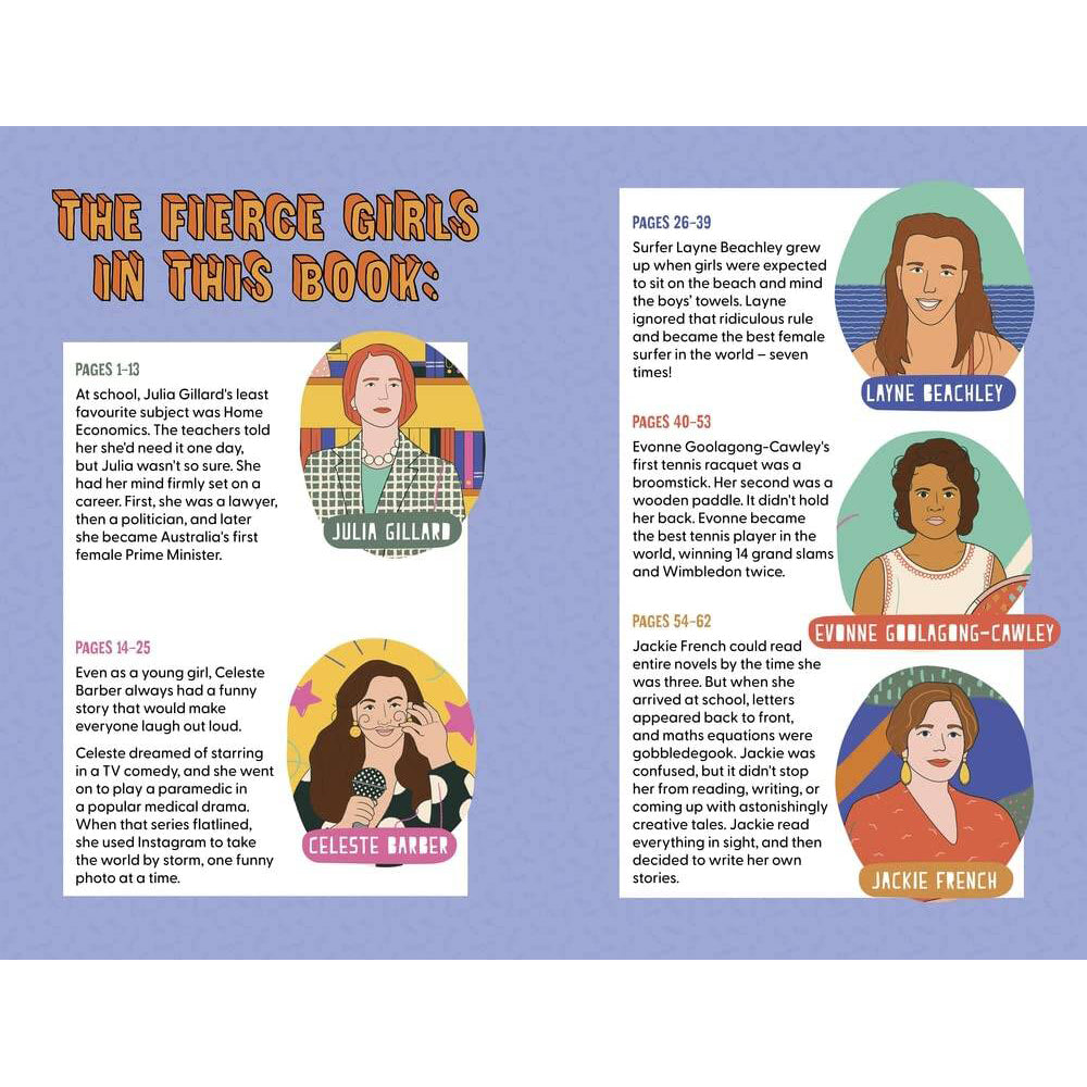 2PK Fierce Girls Kids Illustrated Non-Fiction Book Paperback 8y+