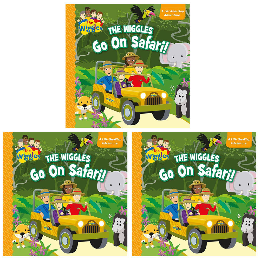 3PK The Wiggles Go On Safari Lift-The-Flap Adventure Kids Book 0-3y