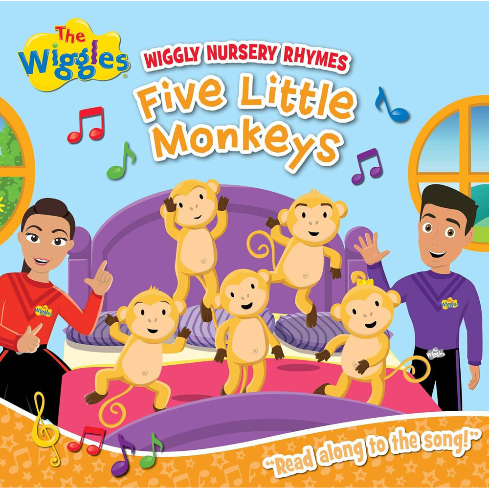 3PK The Wiggles Wiggly Nursery Rhymes Five Little Monkey Kids Book 3y