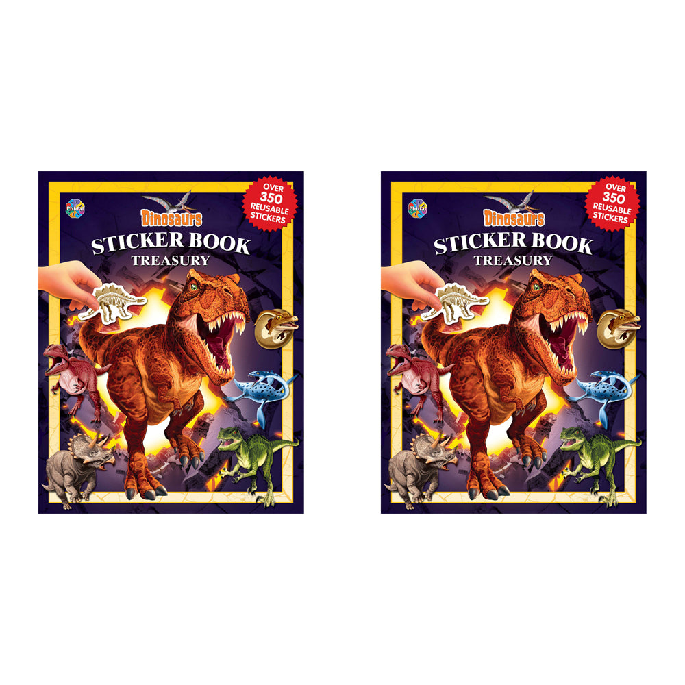 2PK Dinosaurs Sticker Book Treasury Kids/Children Educational Book 3y+
