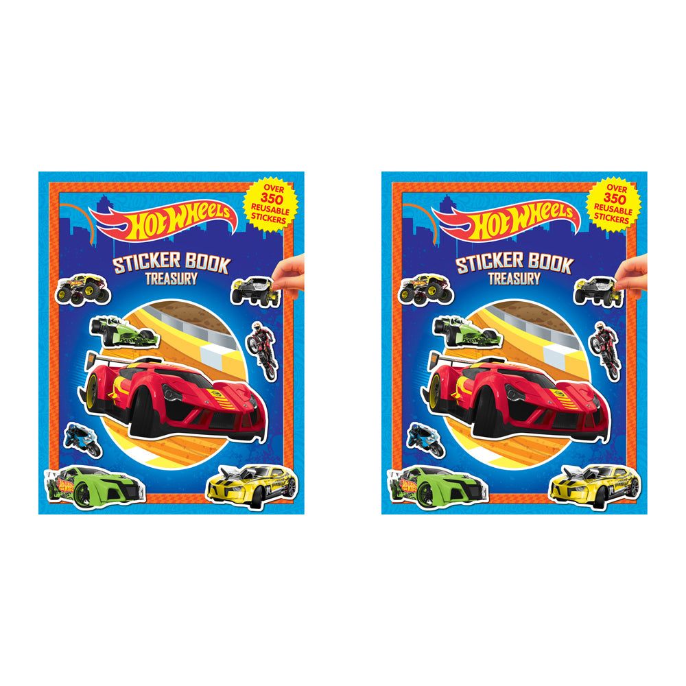 2PK Mattel Hot Wheels Sticker Treasury Kids/Children Educational Book 3y+