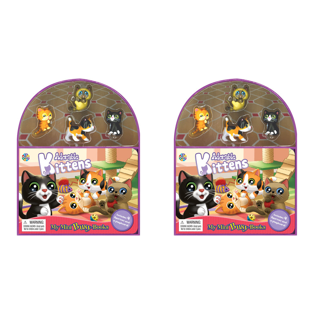 2PK Adorable Kittens Mini Busy Kids/Children Educational Book 3y+
