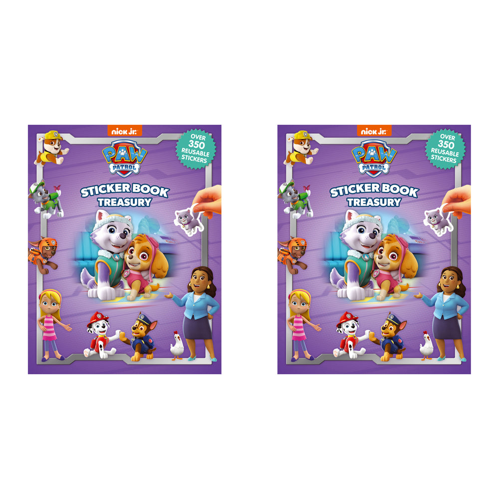 2PK Paw Patrol Girls Reusable Sticker Kids Activity Book Treasury 3y+