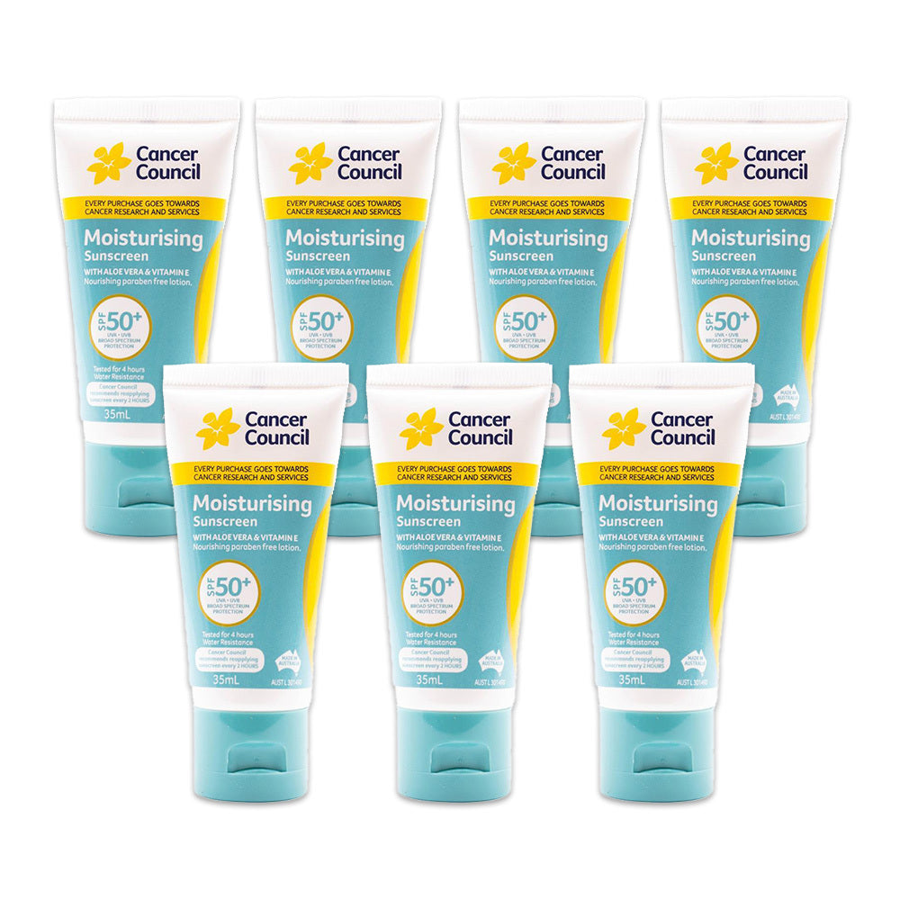 7PK Cancer Council 35ml Moisturising Sunscreen SPF50+ Lotion