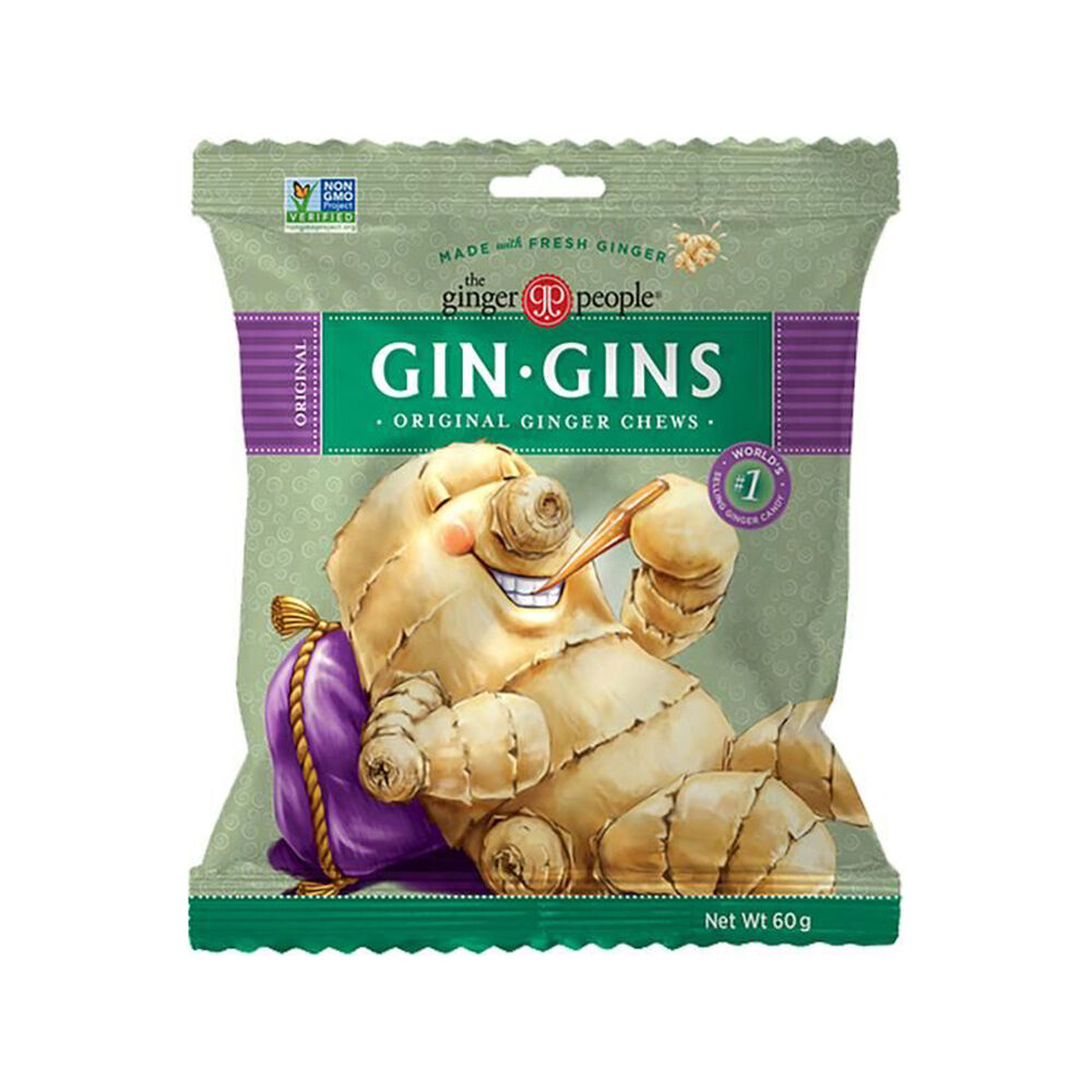 12PK The Ginger People Gin Gins Original Chewy Ginger-Flavoured Lollies 60g