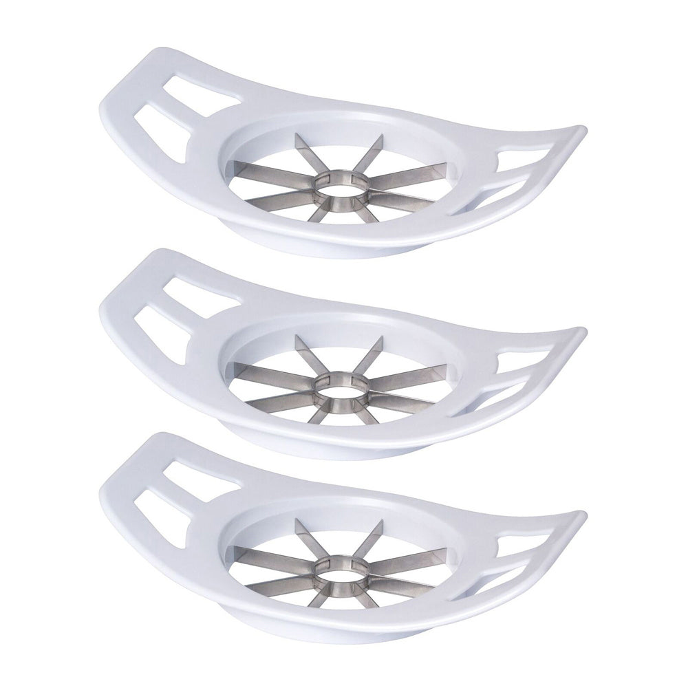 3x Cuisena Apple Fruit Corer & Slicer Kitchen Hand Cutter - White