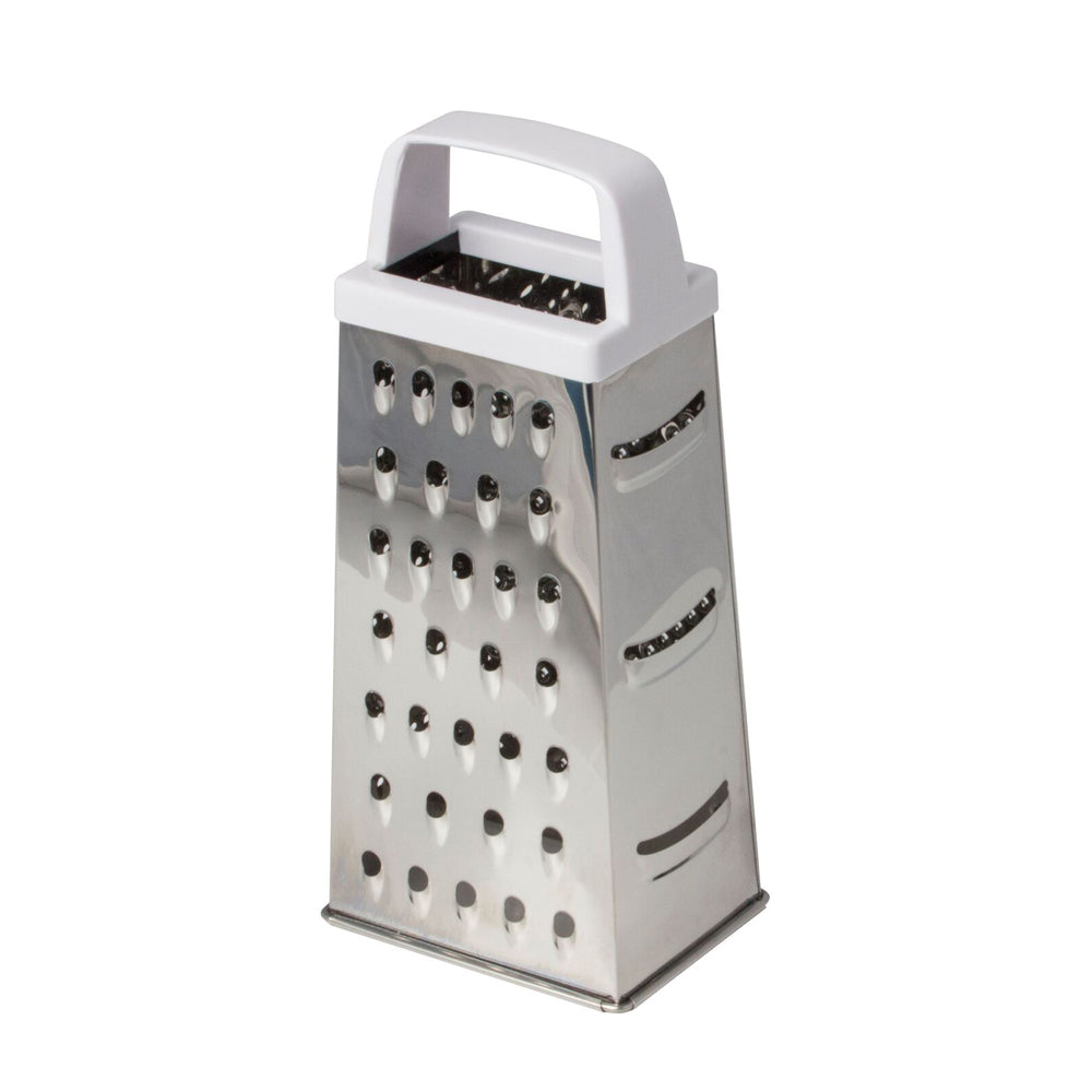 4x Cuisena 4-Sided Stainless Steel Box Grater w/ White Handle - Silver