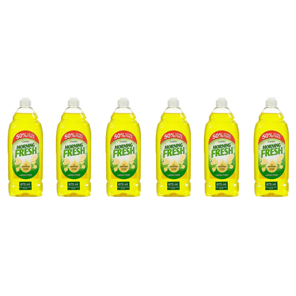 6PK Morning Fresh Dishwashing Liquid 675ml Lemon Fresh - Yellow