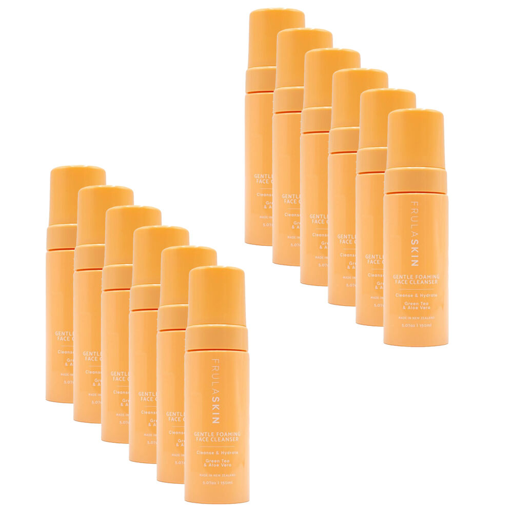 12PK Frula Skin Gentle Foaming Face Cleanser 150ml - Green Tea & Aloe Vera
