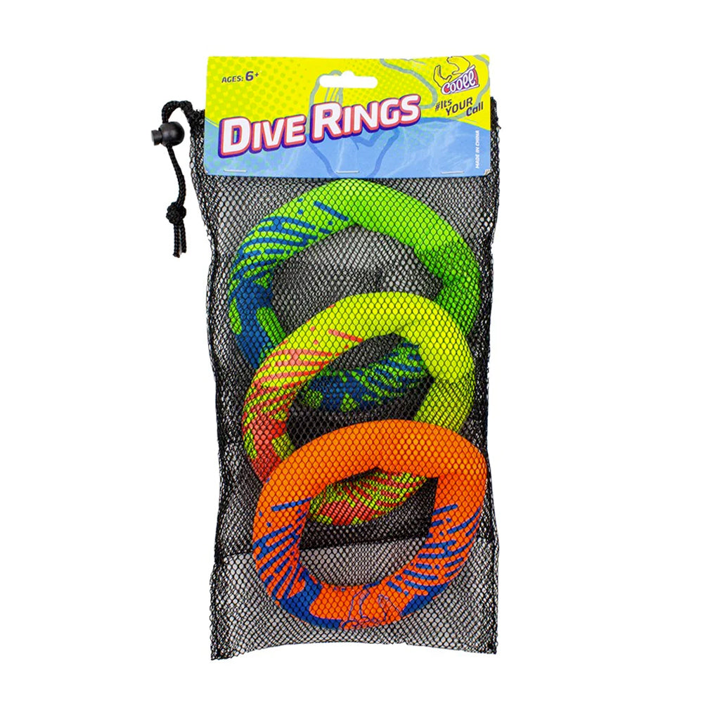 2x 3pc Cooee Neoprene Swimming Pool Round Dive Rings 16cm