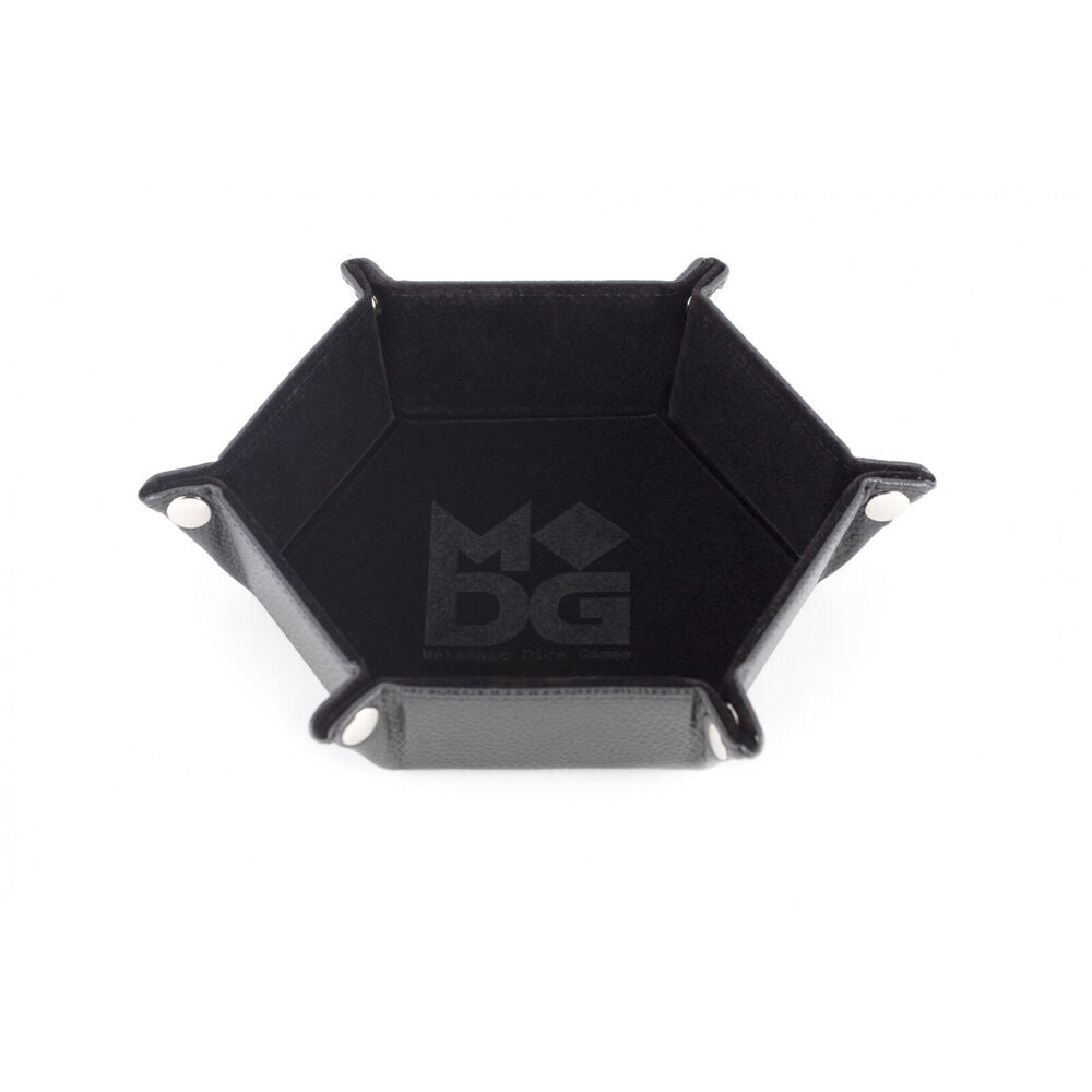2PK Fanroll by Metallic Hexagon Fold Up Tabletop Dice Gaming Tray - Black