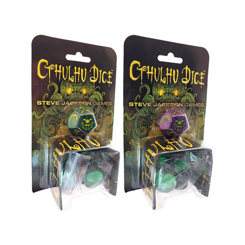 2PK Steve Jackson Games Cthulu Dice Tabletop Game Green/Purple Assorted10y+