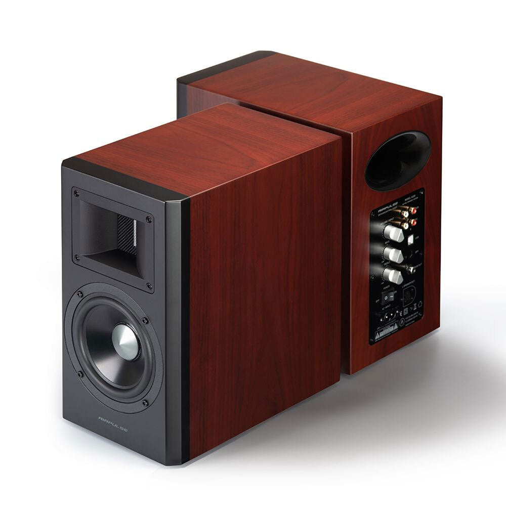 AirPulse A100HD Hi-Res Audio Certified Active Speaker System Cherry Wood