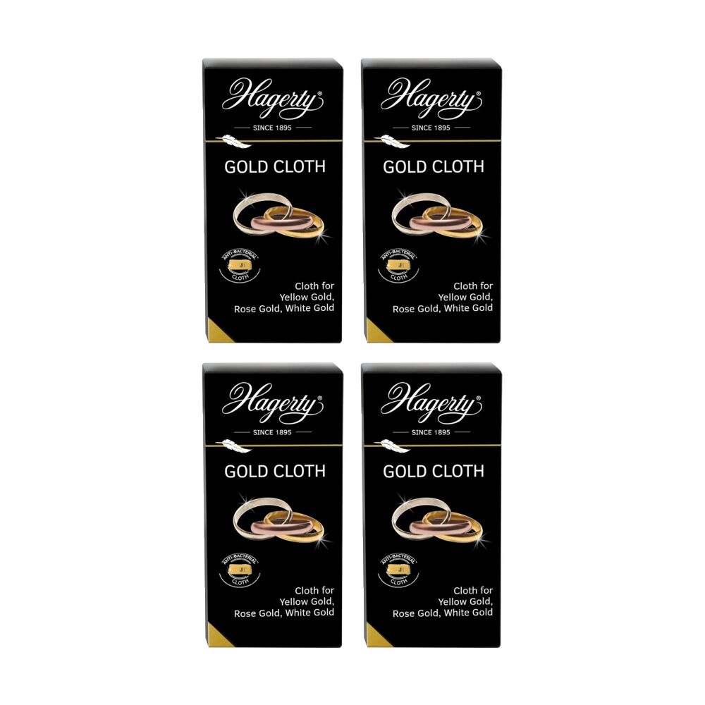 4PK Hagerty Yellow/White/Rose Gold Jewellery Cleaning Cloth Scratch Free 30x36cm