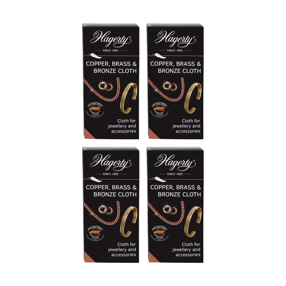 4PK Hagerty Copper Brass & Bronze Polishing Cloth Metal Care Accessory 30x36cm