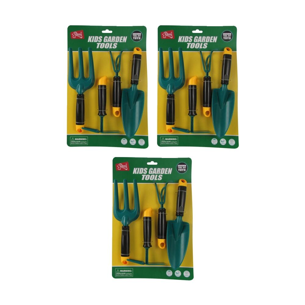 3x 4pc ABT Kids Play Pretend Gardening Tools Set Garden Kit 3Y+