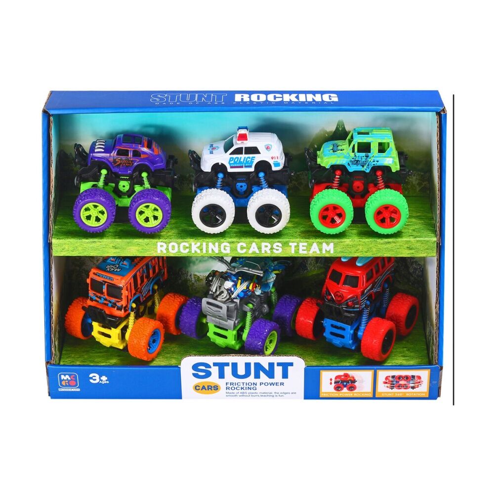6pc ABT Kids Stunt Vehicles Friction Power Toy Cars 3Y+ Assorted