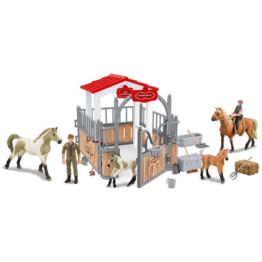 ABT Farm Animals Horse Ranch Playset W/ Accessories Kids Toy Set 3Y+