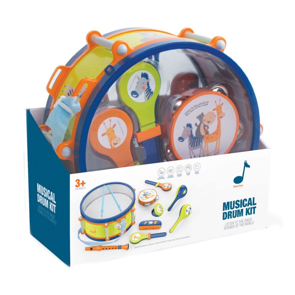 8pc ABT Kids Drum Set Musical Instrument Animal Themed Design 3Y+