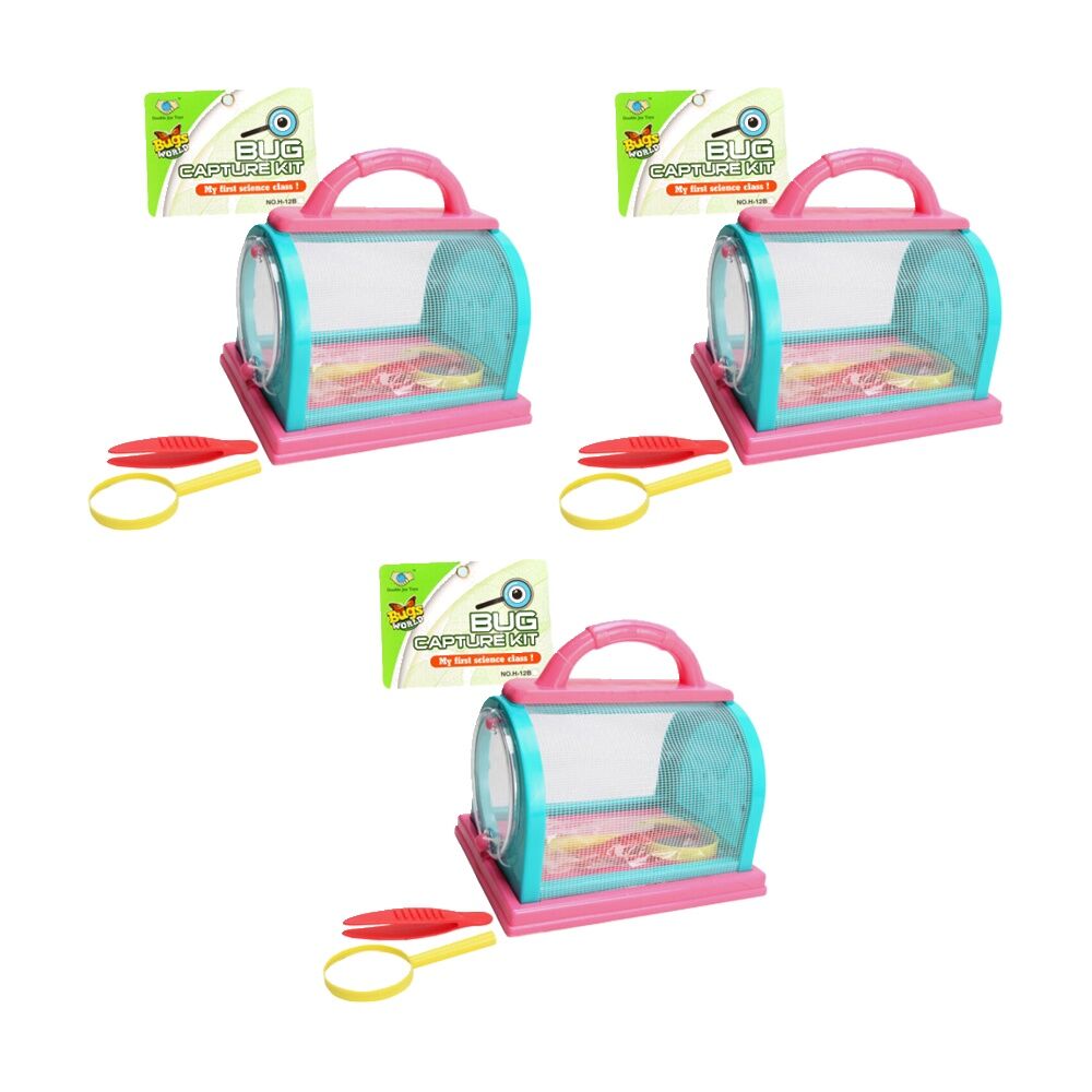 3PK ABT Kids Bug Capture Kit W/ Magnifying Glass 3Y+ Assorted