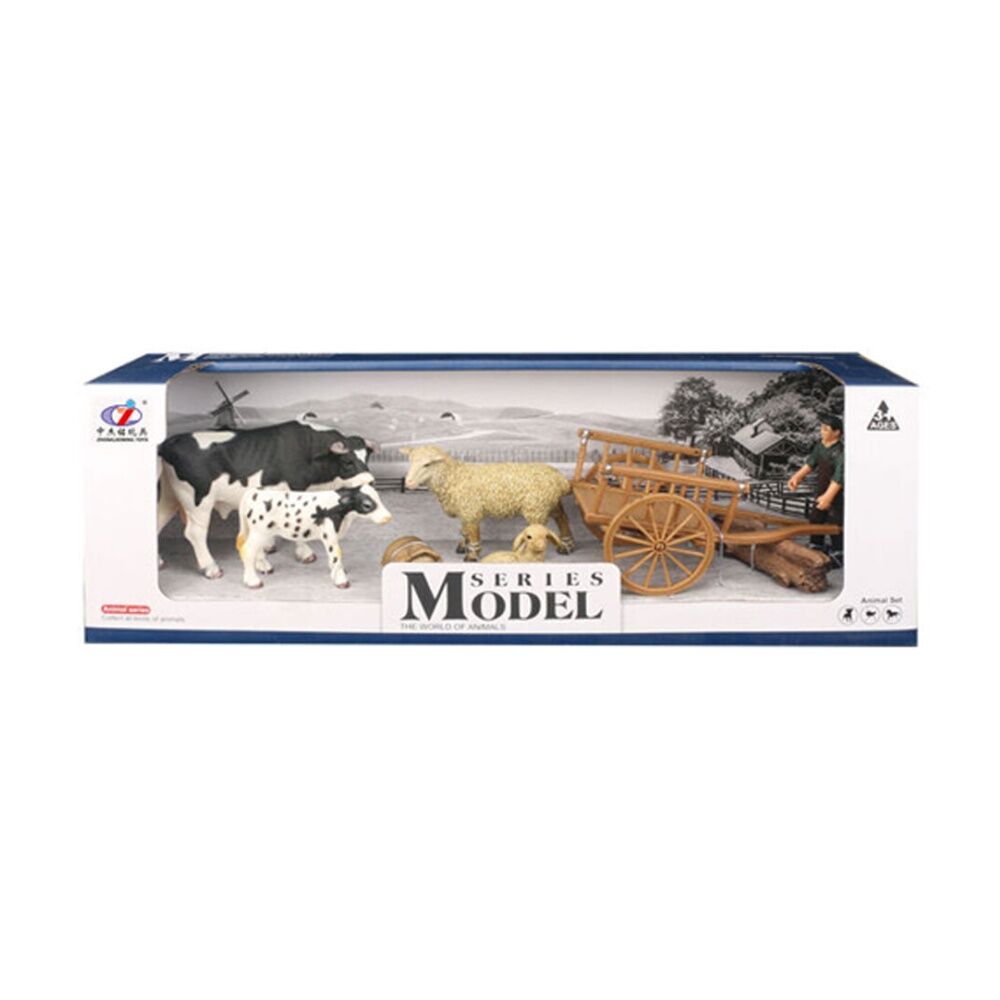 4pc ABT Farm Animal Cows And Sheep With Accessories 3Y+ Assorted