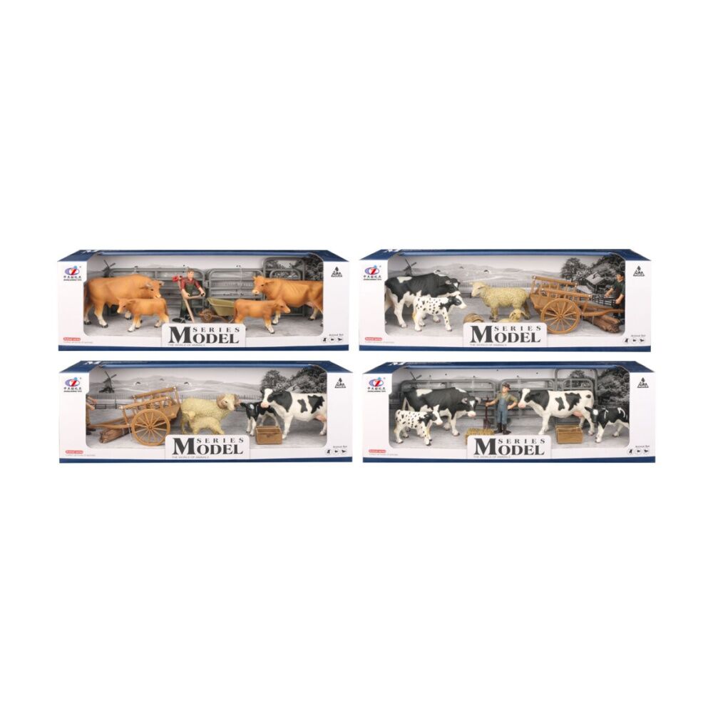 4pc ABT Farm Animal Cows And Sheep With Accessories 3Y+ Assorted