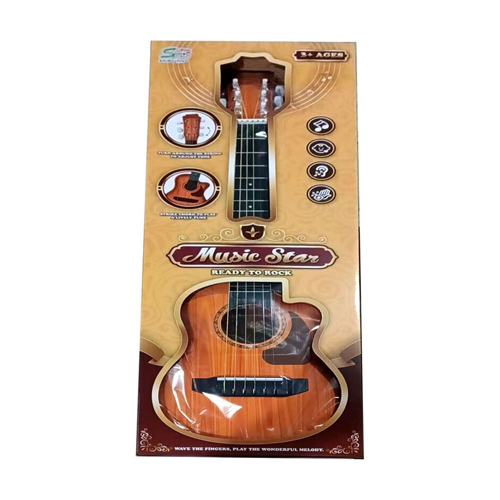 ABT Kids Ready to Rock Toy Guitar Six String Plastic 66cm 3Y+