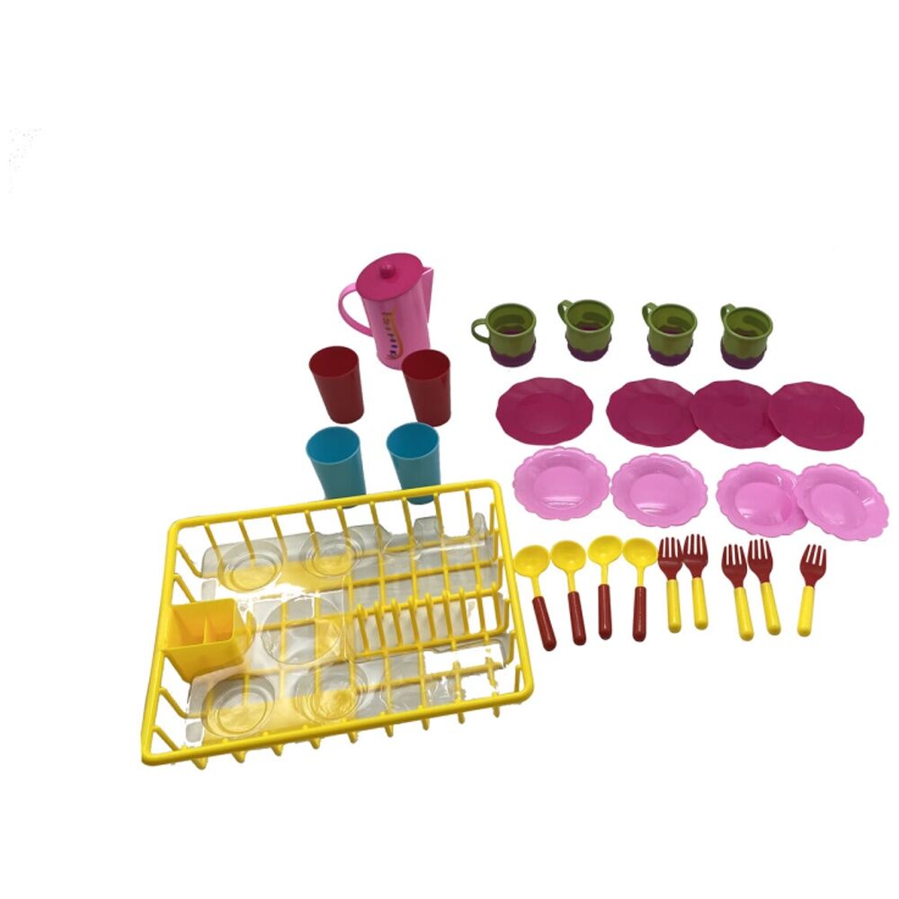 28pc ABT Childrens Kitchen Set Colourful Plastic Toy Kids 3Y+