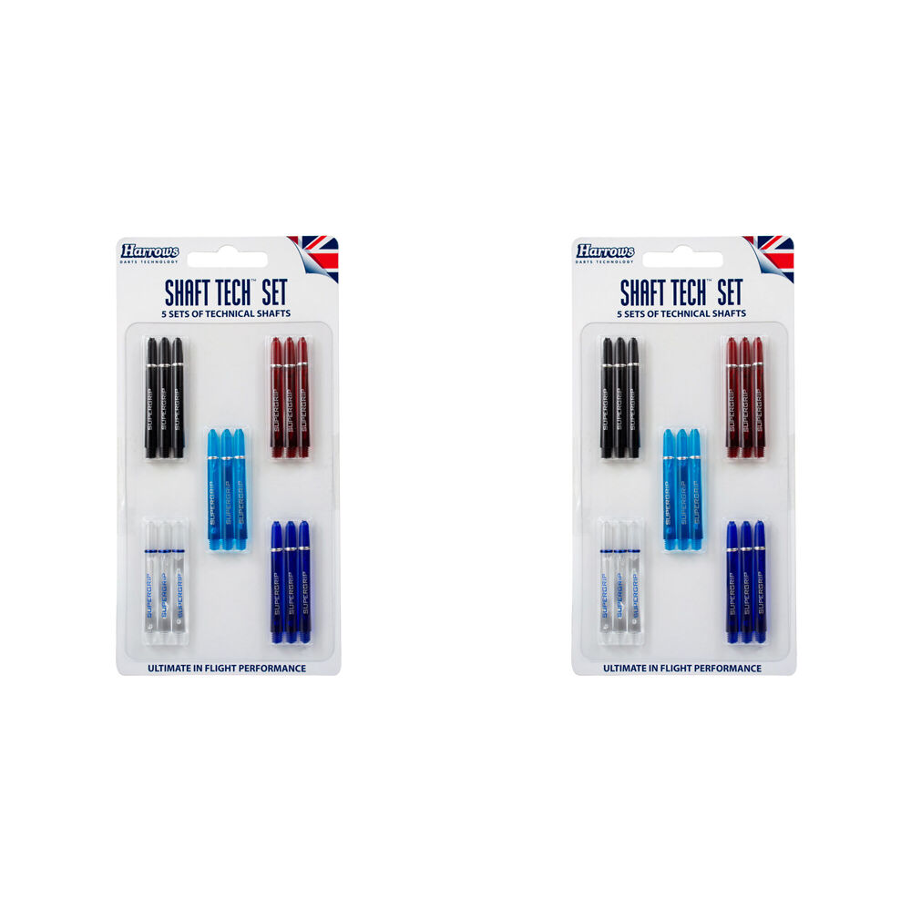 2x 15pc Harrows Super Spin Technical Darts Shafts Accessory Set Up to 5 Colours