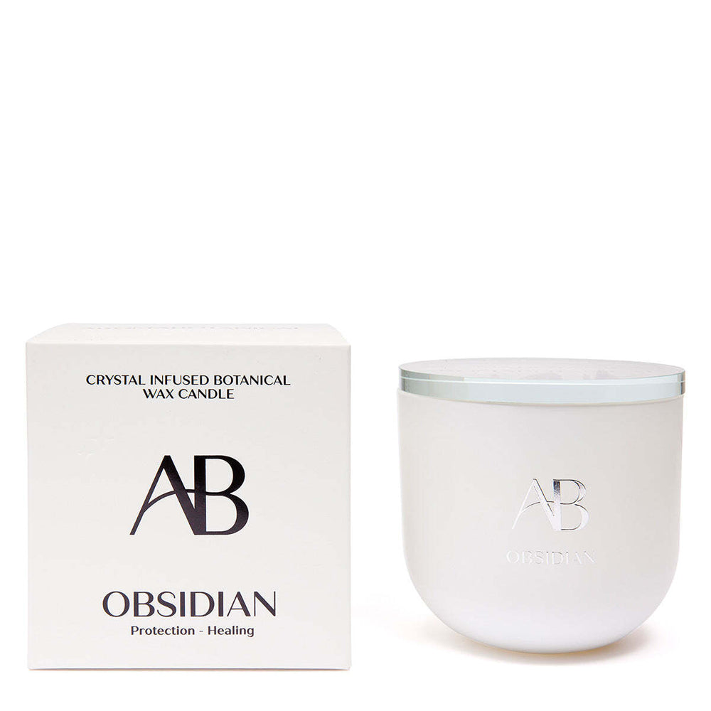 Aromabotanical Obsidian Crystal Infused 340g Scented Wax Candle